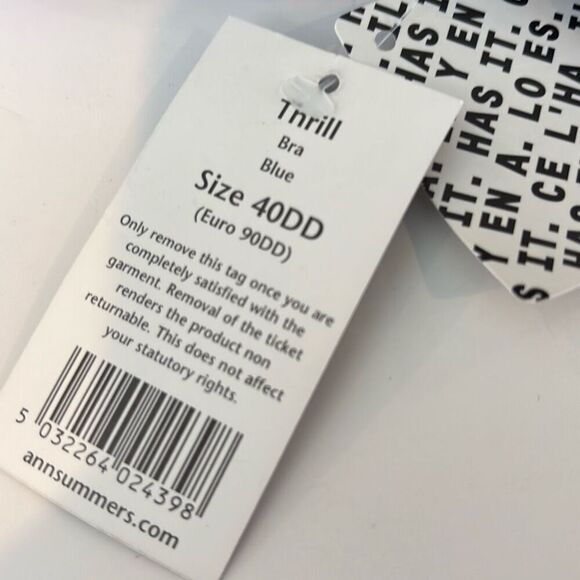 New w tag Ann Summers Thrill bra blue 40DD lycra floral - Picture 5 of 7